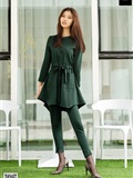 SIW Siwen media 062 small fragrant wind dark green pure cotton temperament small foot pants two - Zhen zhen(3)